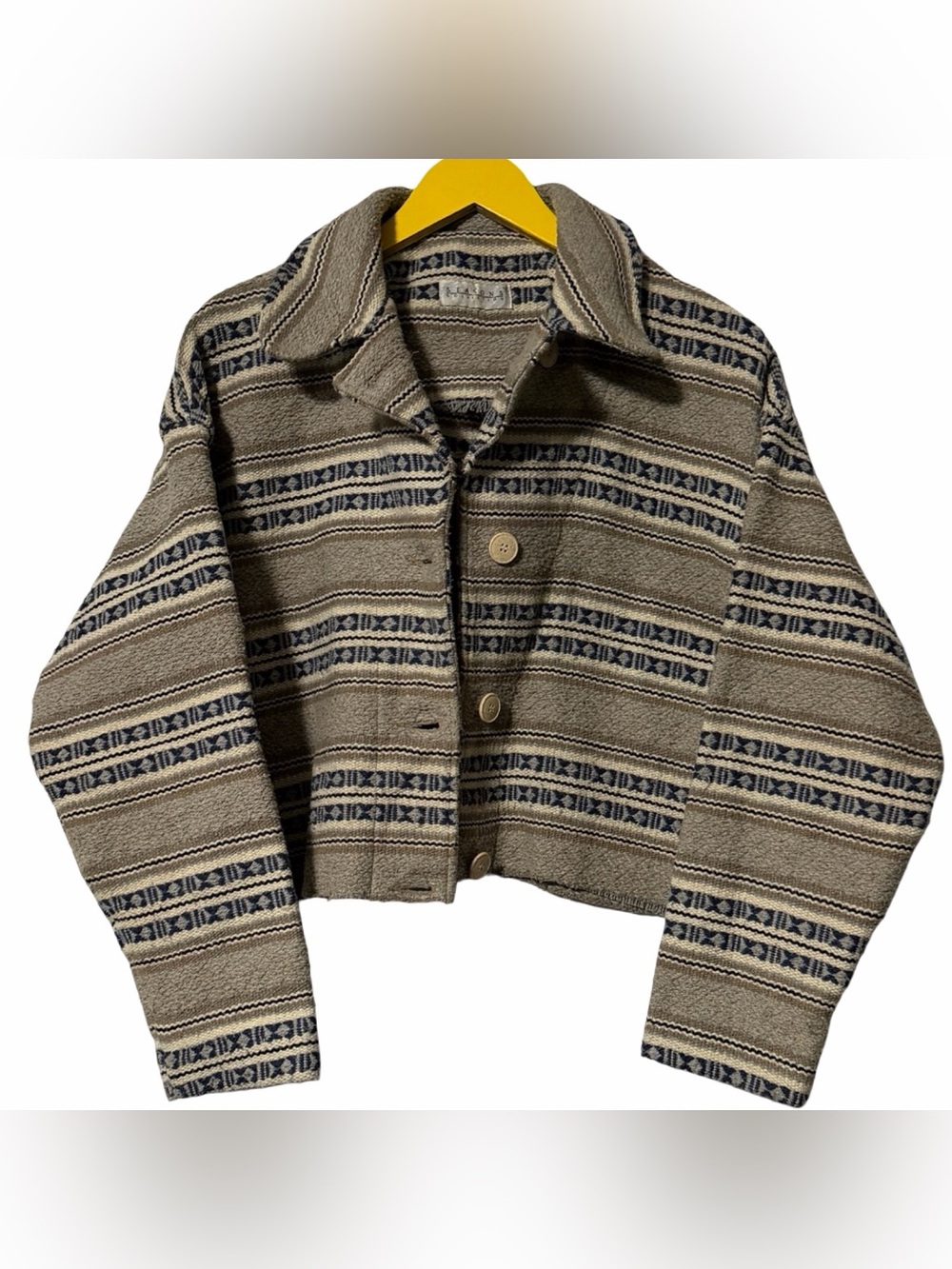 90s Seasons Collection Aztec Button Up Jacket Cropped Medium